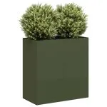 Jardinieră verde măsline 80x40x80 cm oțel laminat la rece