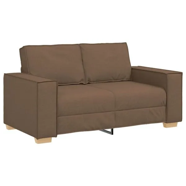 Set de canapele cu perne, 2 piese, maro, textil