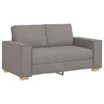 Set de canapea cu perne, 2 piese, gri taupe, material textil