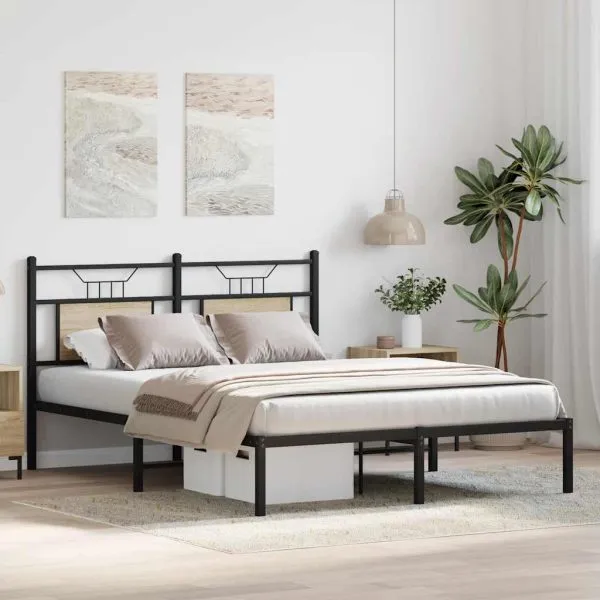 Cadru pat fără saltea stejar sonoma 140×200 cm lemn prelucrat
