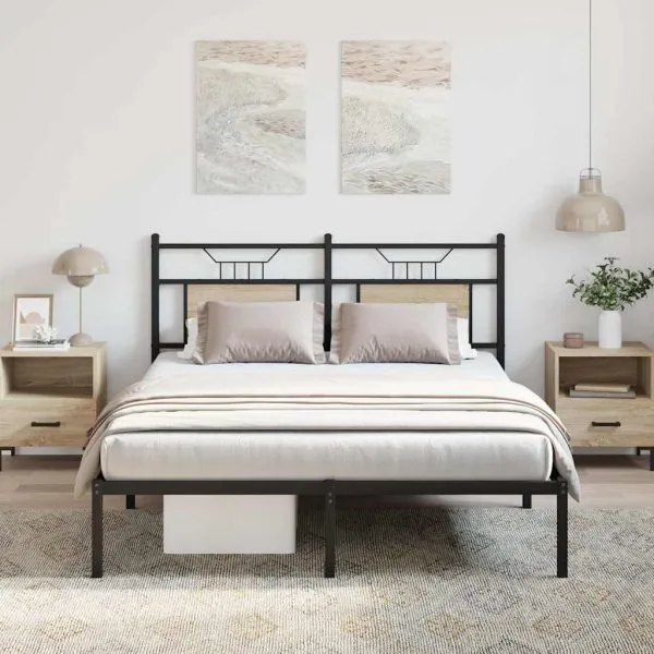 Cadru pat fără saltea stejar sonoma 140×200 cm lemn prelucrat
