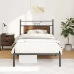 Cadru pat fără saltea stejar maro 100×200 cm lemn prelucrat