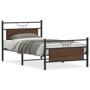 Cadru de pat fără saltea Stejar maro 107×203 cm Lemn prelucrat