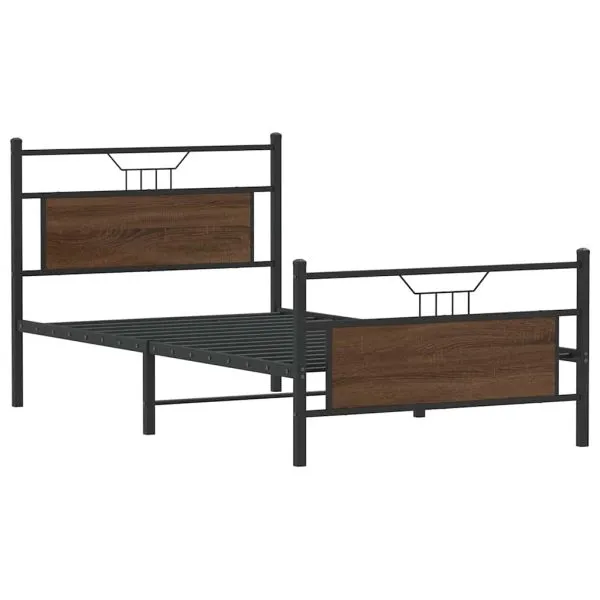 Cadru de pat fără saltea Stejar maro 107×203 cm Lemn prelucrat