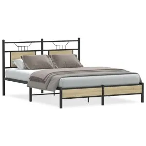 Cadru pat fără saltea stejar sonoma, 140×190 cm, lemn prelucrat