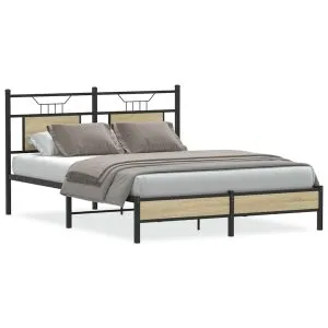 Cadru pat fără saltea stejar sonoma 150×200 cm lemn prelucrat