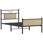 Cadru pat fără saltea stejar sonoma, 90×200 cm, lemn prelucrat