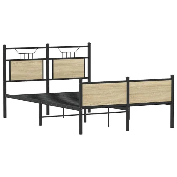 Cadru pat fără saltea stejar sonoma 120×200 cm, lemn prelucrat