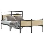 Cadru pat fără saltea stejar sonoma 120×200 cm, lemn prelucrat