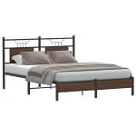 Cadru pat fără saltea stejar maro 140×200 cm lemn prelucrat