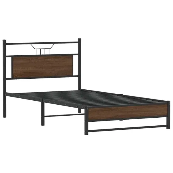 Cadru pat fără saltea stejar maro 100×200 cm lemn prelucrat