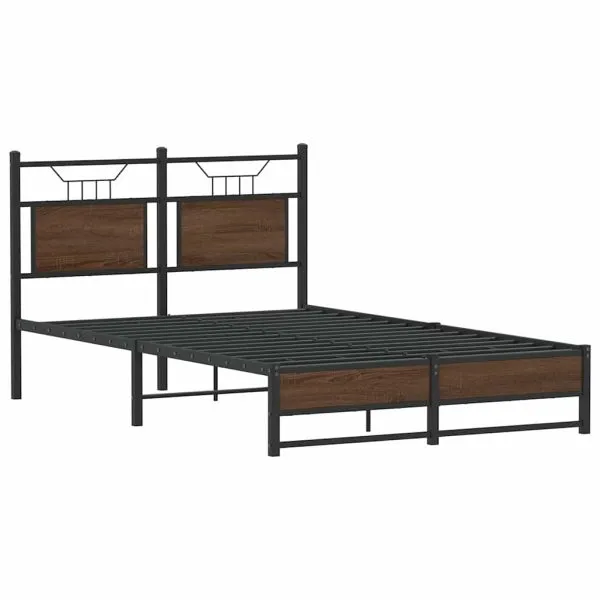 Cadru pat fără saltea stejar maro 120×190 cm, lemn prelucrat