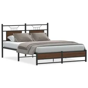 Cadru pat fără saltea stejar maro 150×200 cm lemn prelucrat