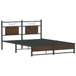 Cadru pat fără saltea stejar maro 150×200 cm lemn prelucrat