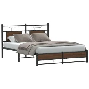 Cadru pat fără saltea stejar maro 150×200 cm lemn prelucrat