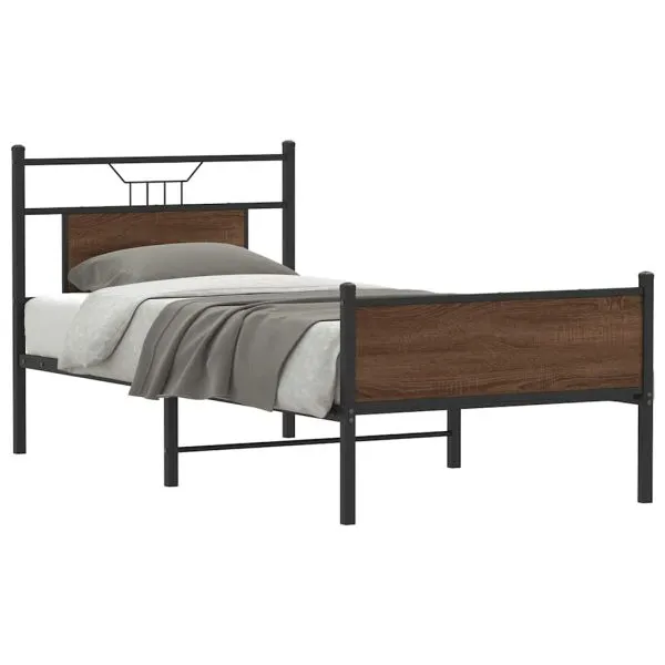 Cadru pat fără saltea, stejar maro 75×190 cm lemn prelucrat
