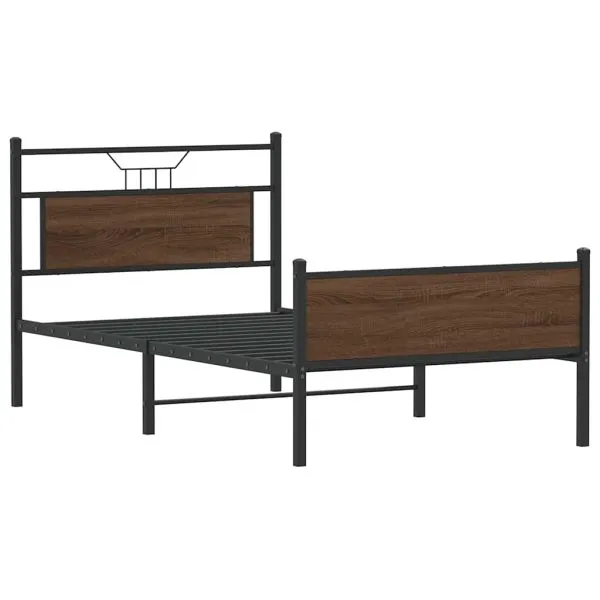 Cadru de pat fără saltea Stejar maro 107×203 cm Lemn prelucrat