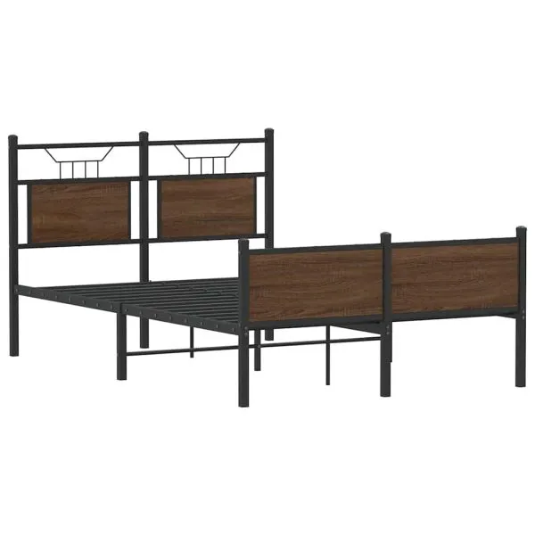 Cadru pat fără saltea stejar maro 120×200 cm, lemn prelucrat