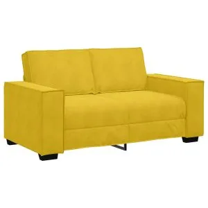 Canapea cu 2 locuri, galben, 120 cm, catifea