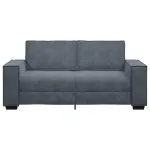 Canapea cu 2 locuri, gri închis, 140 cm, catifea