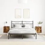 Noptiere montate pe perete 2 buc Stejar afumat 38x34x40 cm