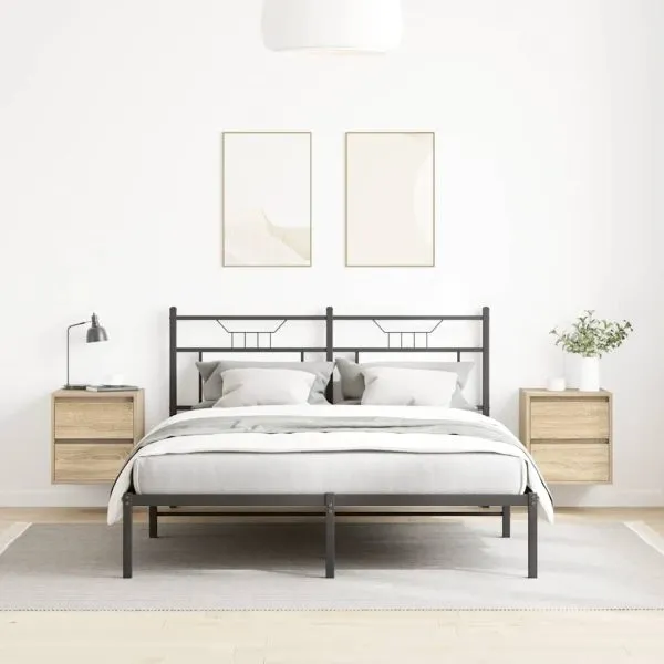 Noptiere montate pe perete 2 buc Stejar Sonoma 38x34x40 cm
