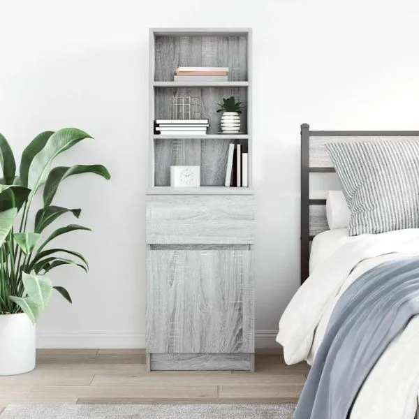 Noptiera gri Sonoma 39x35x125 cm lemn prelucrat