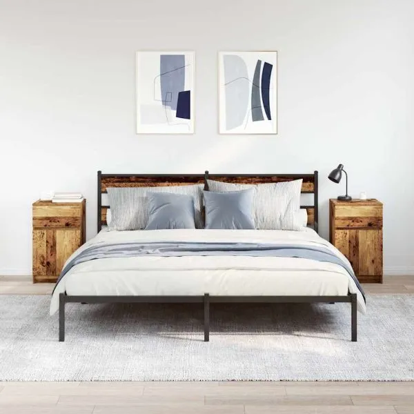 Noptiere, 2 buc., lemn vechi, 39x35x65 cm, lemn prelucrat