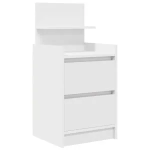 Noptiera cu 2 sertare alb 38x34x80 cm