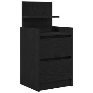 Noptiera cu 2 sertare Negru 38x34x80 cm