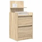 Noptiere cu 2 sertare 2 buc Stejar Sonoma 38x34x80 cm