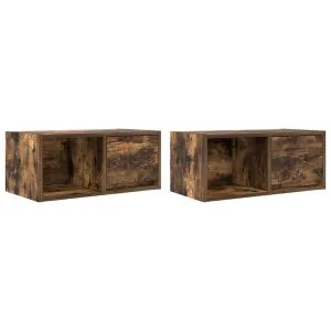 Dulapuri TV 2 buc Stejar afumat 60x31x25,5 cm Lemn prelucrat