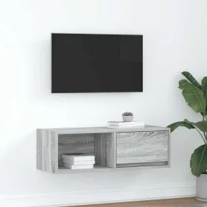 Dulap TV Gri Sonoma 80x31x25,5 cm lemn prelucrat