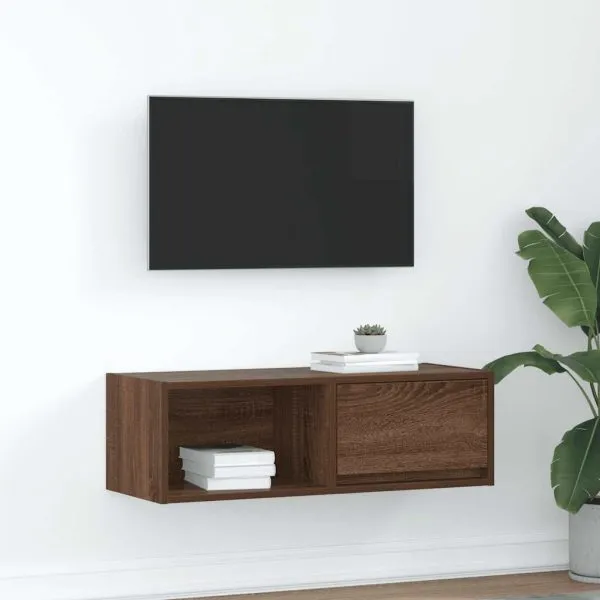Dulap TV Stejar maro 80x31x25,5 cm Lemn prelucrat