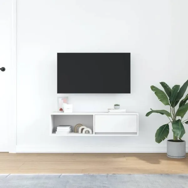 Dulap TV alb 100x31x25,5 cm lemn prelucrat