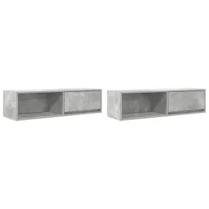 Dulapuri TV 2 buc Beton Gri 100x31x25,5 cm Lemn prelucrat