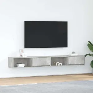 Dulapuri TV 2 buc Beton Gri 100x31x25,5 cm Lemn prelucrat