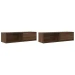 Dulapuri TV 2 buc Stejar maro 100x31x25,5 cm Lemn prelucrat