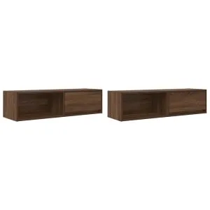 Dulapuri TV 2 buc Stejar maro 100x31x25,5 cm Lemn prelucrat