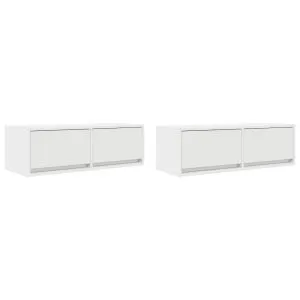 Dulapuri TV 2 buc Alb 80x31x25,5 cm Lemn prelucrat