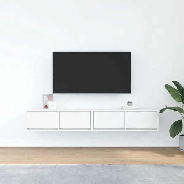 Dulapuri TV 2 buc Alb 80x31x25,5 cm Lemn prelucrat