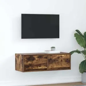 Dulap TV stejar afumat 80x31x25,5 cm din lemn de prelucrare