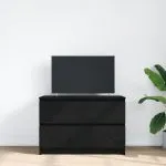 Dulap TV negru 80x35x54 cm lemn prelucrat