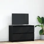Dulap TV negru 80x35x54 cm lemn prelucrat