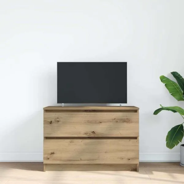 Dulap TV Artisan Stejar 80x35x54 cm Lemn prelucrat