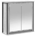 Dulap de baie cu oglindă Gri Sonoma 60x21x60 cm