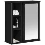 Dulap de baie cu oglindă stejar negru 50x21x60 cm