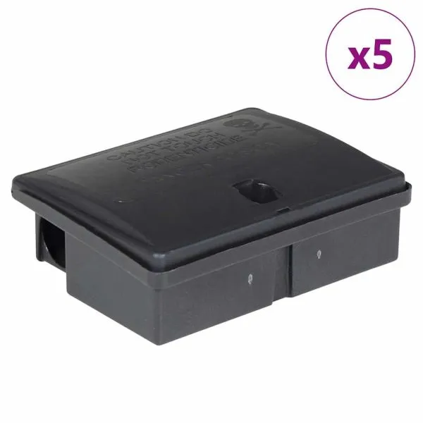 Capcane pentru șoareci 5 buc Negru 13x10x4 cm