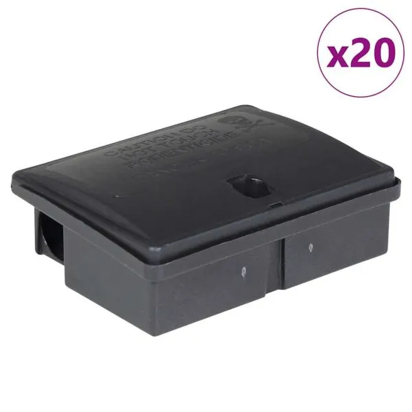 Capcane pentru șoareci 20 buc Negru 13x10x4 cm