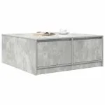 Masuta de cafea cu sertare Gri beton 100x100x40 cm